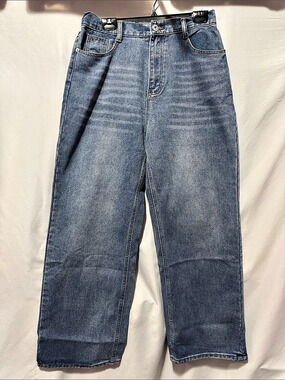 Blue Straight Leg Jeans Waist 34